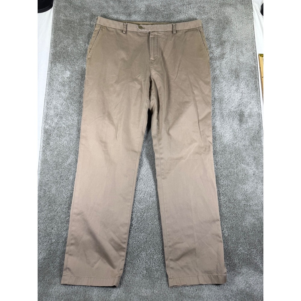 Jos A Bank Traveler Tailored Fit Chinos Mens 36x32 Khaki Tan Cotton Pants